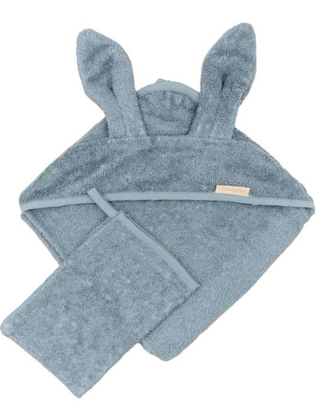 Bamboom Bunny Σετ Βρεφικό Μπουρνούζι Κάπα Μπλε 75x75cm 2τμχ
