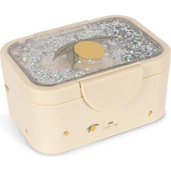 Konges Slojd Glitter Lemon Πλαστικό Παιδικό Δοχείο Φαγητού Μπεζ