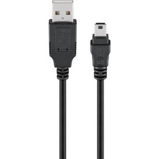 Goobay 50769 Καλώδιο USB-A Male 2.0 to USB-B Mini Male 5m Black