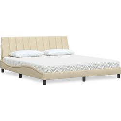 vidaXL Hanko Κρεβάτι Υπέρδιπλο Υφασμάτινο με Στρώμα & Τάβλες 180x200cm 3310550