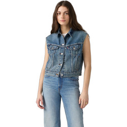 Levi's Αμάνικο Γυναικείο Μπουφάν Τζιν Κοντό Μπλε 001W2-0026