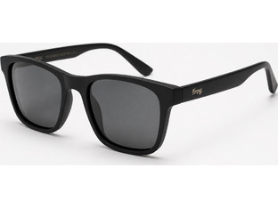 Frog Optical AS448 Ανδρικά Γυαλιά Ηλίου Τετράγωνα Κοκάλινα Μαύρα με Μαύρο Φακό