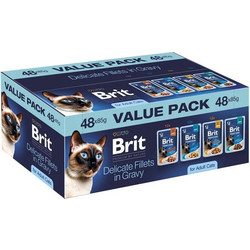 Brit Premium By Nature Adult with Delicate Fillets in Gravy 48x85gr
