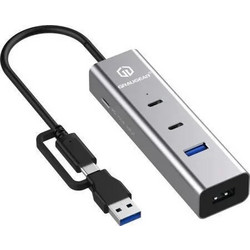 GrauGear USB Hub 3.0 USB-C με 4 Θύρες USB-A / USB-C & Εξωτερική Παροχή Ρεύματος