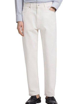Hugo Boss Ανδρικό Τζιν Παντελόνι Relaxed Εφαρμογή Εκρού 50566524-101