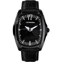 Chronotech Ανδρικό Ρολόι με Μαύρο Δερμάτινο Λουράκι CT7219M03