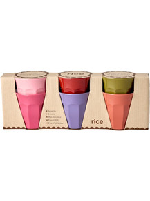 Rice Σετ Ποτήρια Κοκτέιλ Μελαμίνη Assorted Solid Colors 250ml 6τμχ MELCU-6ZAW26