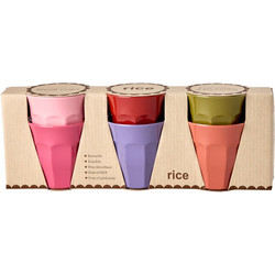 Rice Σετ Ποτήρια Κοκτέιλ Μελαμίνη Assorted Solid Colors 250ml 6τμχ MELCU-6ZAW26