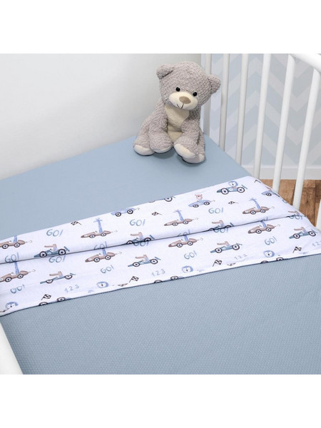 Baby Oliver Des 421 Κουβέρτα Κούνιας 100x140 Γαλάζια