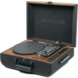 Muse MT-208AΤ Πικάπ με Ηχεία Bluetooth & USB Brown Black + MM