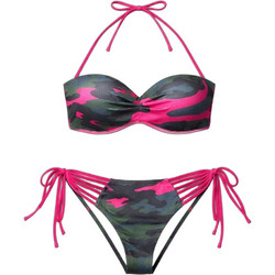 Med Bikini Set Strapless με Ενίσχυση Χακί Φούξια 5202527-81/52064327-81