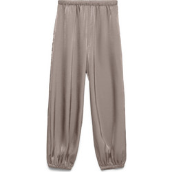 Vero Moda Ψηλόμεσο Υφασμάτινο Γυναικείο Παντελόνι Relaxed Εφαρμογή με Λάστιχο Γκρι 10352993
