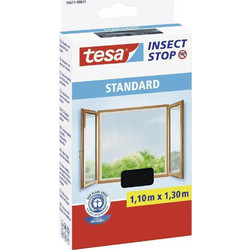 TESA Black Window Mosquito Net Standard Αυτοκόλλητη Σταθερή Σίτα Παραθύρου Πλαστική 110x130cm 55671-00021-06