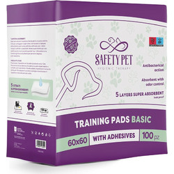 Safety Pet Basic Επιδαπέδιες Πάνες Σκύλου με Αυτοκόλλητα 60x60cm 100τμχ