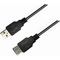 Aculine USB-003 Καλώδιο USB-A Male 2.0 to USB-A Female 5m Black