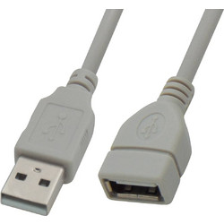 04.001.0448 Καλώδιο USB-A Male 2.0 to USB-A Female 1.8m Grey 5τμχ