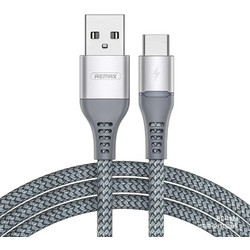 Remax RC-160a Braided USB-A to USB-C 1m Silver
