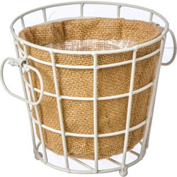 JK Home Decoration Κασπώ Μεταλλικό Μπεζ Λευκό 14x13cm 54802