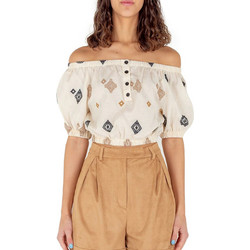 Silvian Heach Γυναικείο Καλοκαιρινό Crop Top Εκρού PGP22177BL