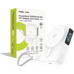 Mobile Origin PB19 Wireless Magsafe Power Bank 10000mAh 20W με Ενσωματωμένο Καλώδιο USB-C Power Delivery White