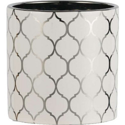 Artekko Silver Κασπώ Εσωτερικού Χώρου Πήλινο Λευκό Ασημί 12x12cm ART-1859