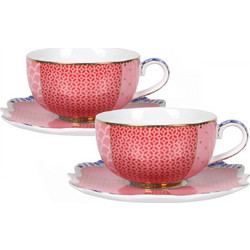 Pip Studio Royal Σετ Φλιτζάνια Espresso & Ελληνικού Καφέ Πορσελάνης Ροζ 125ml 2τμχ 51004073