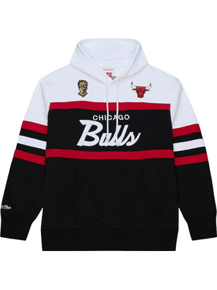 Mitchell & Ness Team Color Head Coach Hoodie Chicago Bulls Ανδρικό Αθλητικό Φούτερ με Κουκούλα Μαύρο TH16322-CBUBLCK