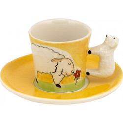 WM Collection Σετ Φλιτζάνια Espresso & Ελληνικού Καφέ Πορσελάνης Πολύχρωμα 125ml 6τμχ N399