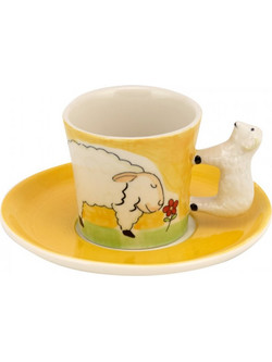 WM Collection Σετ Φλιτζάνια Espresso & Ελληνικού Καφέ Πορσελάνης Πολύχρωμα 125ml 6τμχ N399