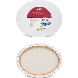 ArtiX Paints Καμβάς Ζωγραφικής σε Τελάρο Οβάλ Βαμβακερός Λευκός 40x50cm