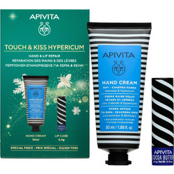 Apivita Touch & Kiss Hypericum Hand Cream 50ml + Cocoa Butter Lip Balm 4.4gr
