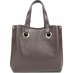 Passaggio Leather Γυναικεία Τσάντα Χειρός Δερμάτινη Σοκολατί 5463-KR-11