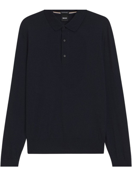 Hugo Boss Ανδρική Μπλούζα Polo Μακρυμάνικη Navy Μπλε 50565503-404