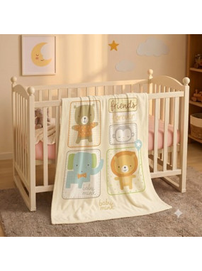 Serafino Animals BM-674 Κουβέρτα Αγκαλιάς Fleece 80x105 Μπεζ