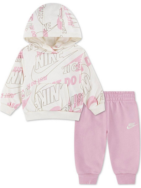 Nike Παιδικό Σετ Φόρμας Μπεζ Ροζ 66N486-A0W