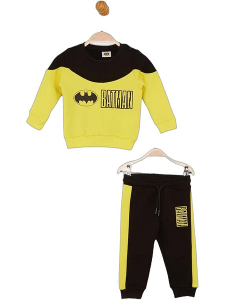 Cimpa Batman Βρεφικό Σετ Φόρμας για Αγόρι Χειμωνιάτικο Μαύρο Κίτρινο BM21657