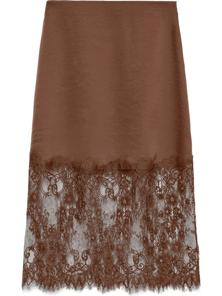 Vero Moda Μίντι Φούστα Σατέν Ψηλόμεση Καφέ 10352633