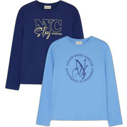 Bonprix Σετ Παιδικά T-Shirt Μακρυμάνικα Μπλε Γαλάζιο 944087