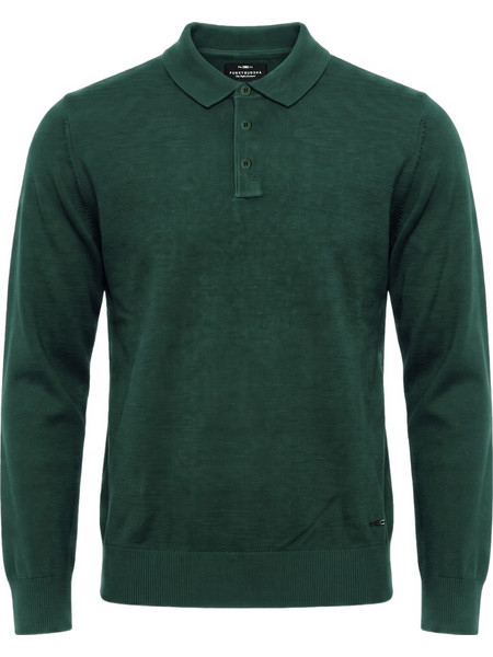 Funky Buddha Ανδρική Μπλούζα Polo Μακρυμάνικη Πράσινη FBM014-008-09