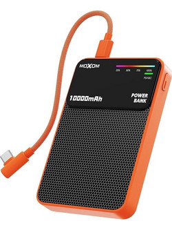 Moxom MX-PB200 WL Magsafe Power Bank 10000mAh 20W με 2 Θύρες USB-C Quick Charge 3.0 & Power Delivery Black Orange