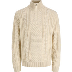 Jack & Jones Ανδρικό Πουλόβερ με Φερμουάρ Μπεζ 12299947