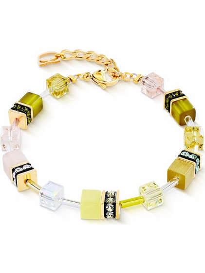 Coeur de Lion GeoCube Γυναικείο Βραχιόλι από Ατσάλι Επιχρυσωμένο με Swarovski 2838/30-0901