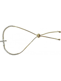 RO Accessories Γυναικείο Βραχιόλι Ριβιέρα με Σταυρό Xρυσό BR159