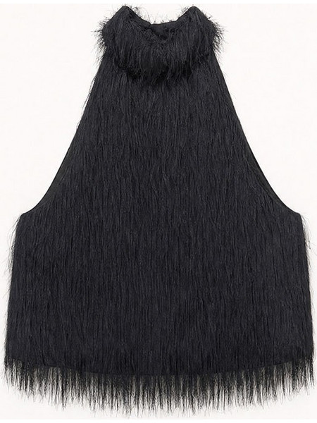 Lumina Γυναικείο Χειμερινό Crop Top Μαύρο LD6056