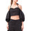 Moutaki Γυναικείο Καλοκαιρινό Crop Top Βαμβακερό Μαύρο 25.01.05
