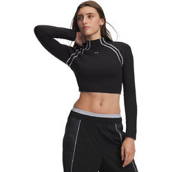 Under Armour Motion Mock Γυναικείο Αθλητικό Crop Top Μαύρο 6013780-008