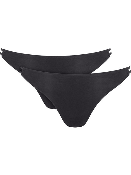 Sloggi Ultimate Cotton Βαμβακερά Γυναικεία String Μαύρα 2Pack 10232046-0004