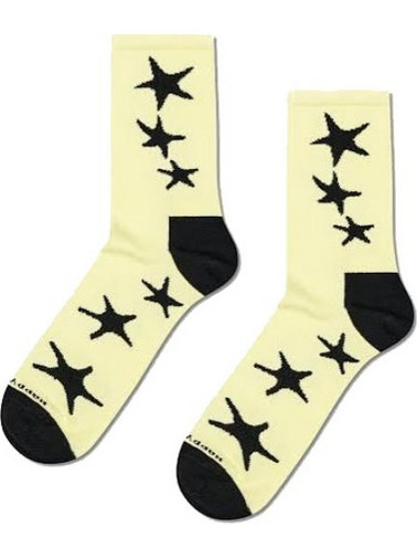 Happy Socks Stars Ανδρικές Κάλτσες Ψηλές με Σχέδια Κίτρινες P006388