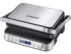 Amzchef CE-LS-GC02C-H-WP Τοστιέρα Γκριλιέρα με Αποσπώμενες Πλάκες για 4 Τοστ 2000W