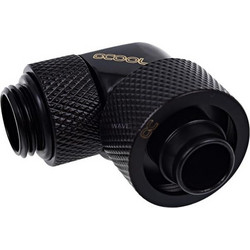 ALPHACOOL ICICLES COMPRESSION FITTING, CONNECTION BLACK, 90 ANGLED, 360 REVOLVING